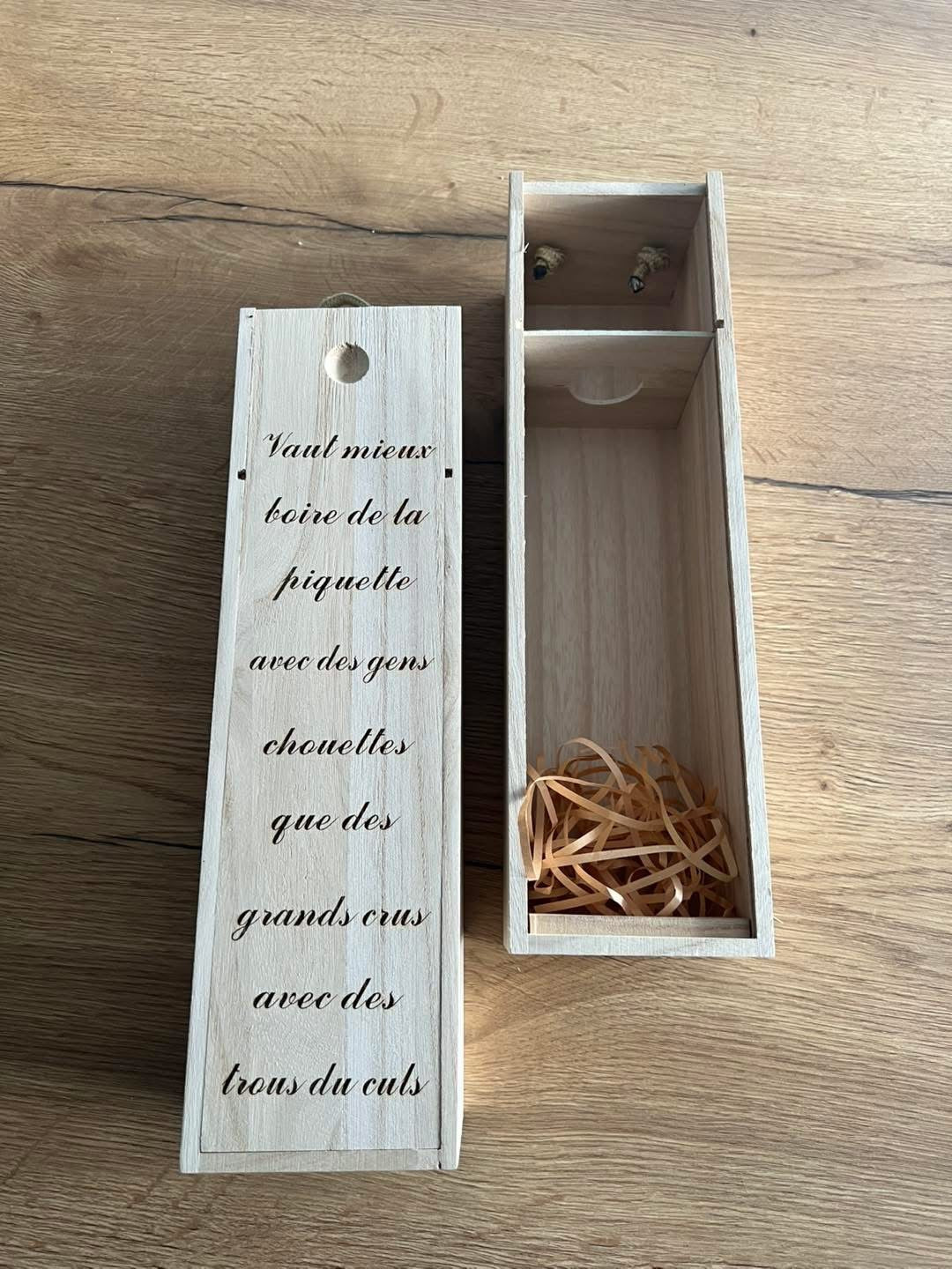 Coffret en bois pour bouteille